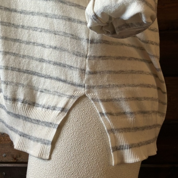 White and Grey Low Scoop Neck Sweater - Picture 6 of 11